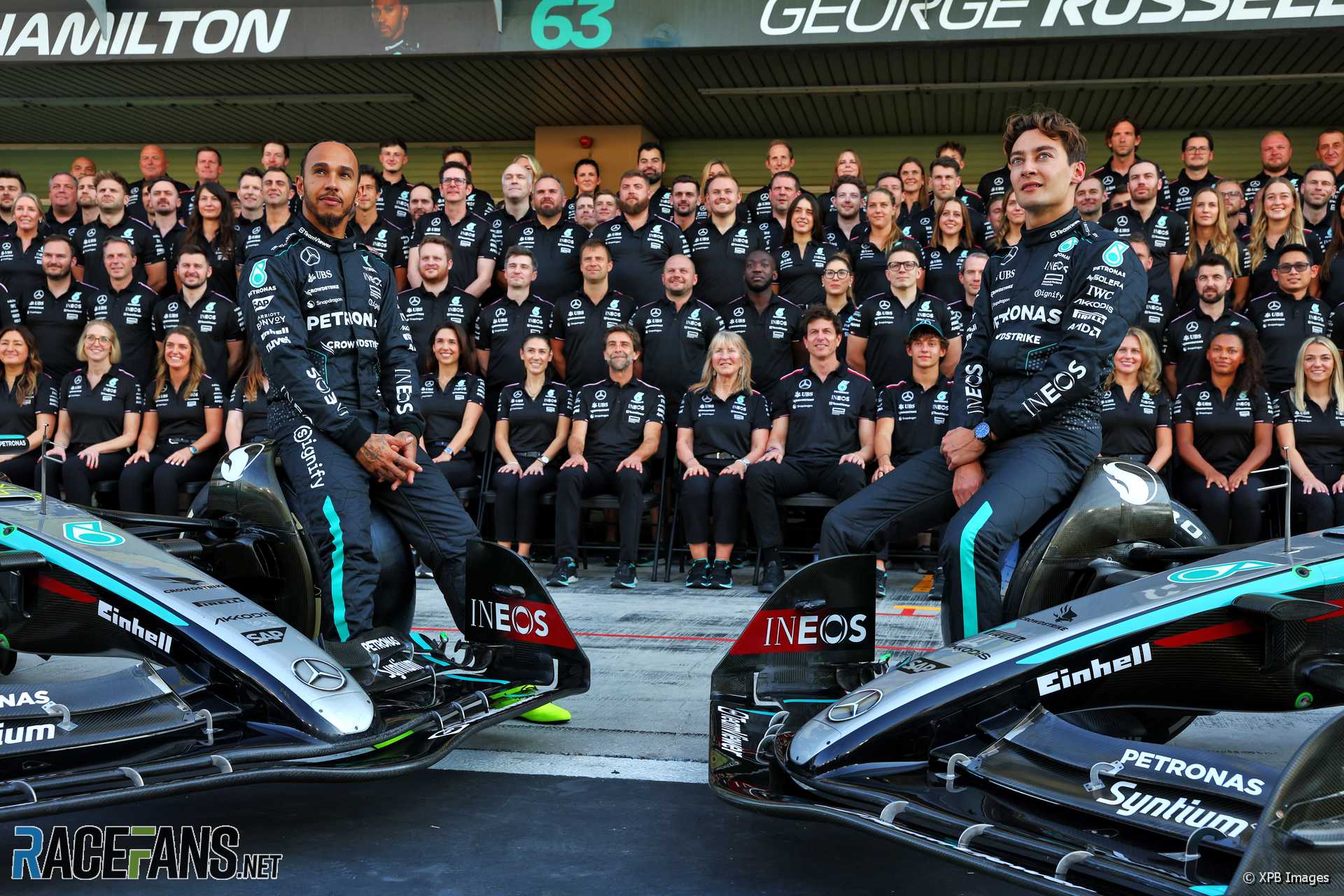Lewis Hamilton, George Russell, Mercedes, Yas Marina, 2024